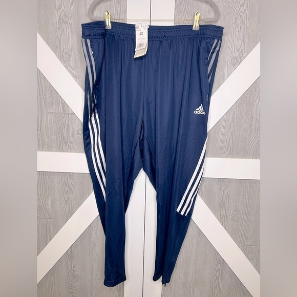 133. NWT Adidas Aeroready Sereno Slim Tapered-Cut Pants Blue 4X - Picture 1 of 11
